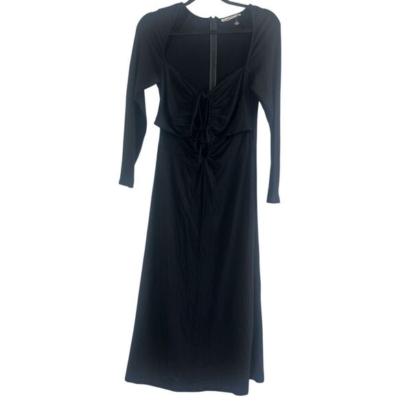 ✨Pixie Market Front Tie Cut Out Midi Black Sz Medium Dress✨ - Picture 4 of 7